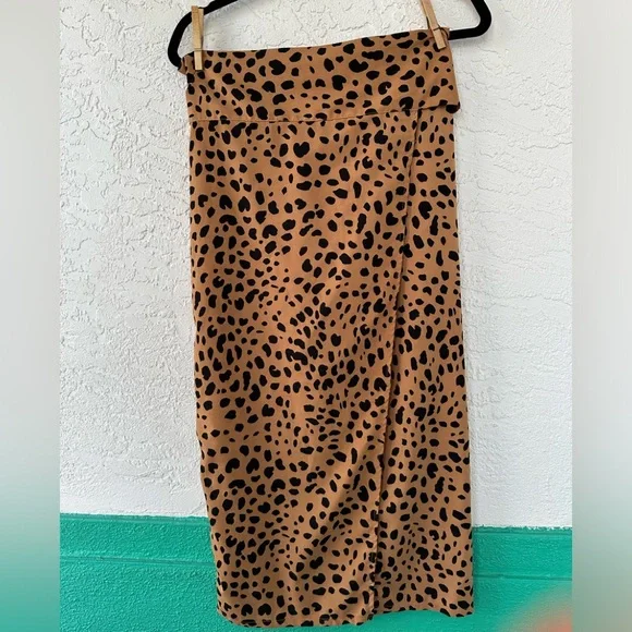 Lulus Midi Skirt XS Leopard Animal Print - Picture 2 of 10